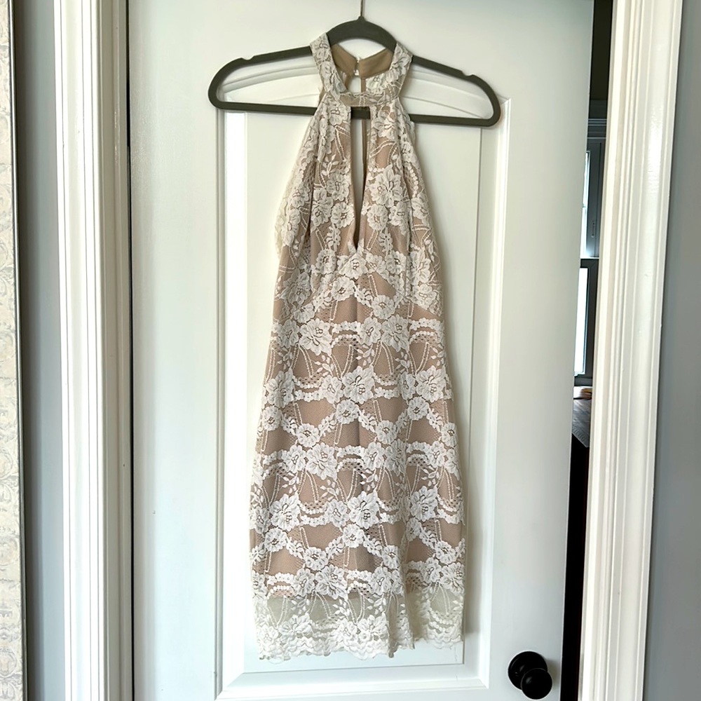 White Lacey dress, from Francesca’s Collection. Size S only worn once.